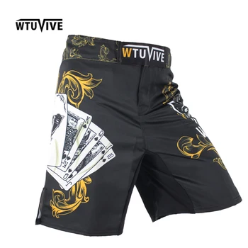WTUVIVE Meeste Kollane Poker Warrior Poks Fitness Hinge poks lühikesed püksid Tiiger muay tai poksi püksid odav mma püksid kickboxing